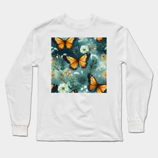 Butterflies Watercolor 10 - Monarch Long Sleeve T-Shirt